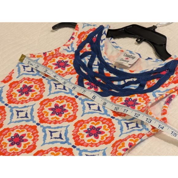 Counting Daisies girls Sz 10 sleeveless blue orange geometric colorful GUC - Picture 8 of 9